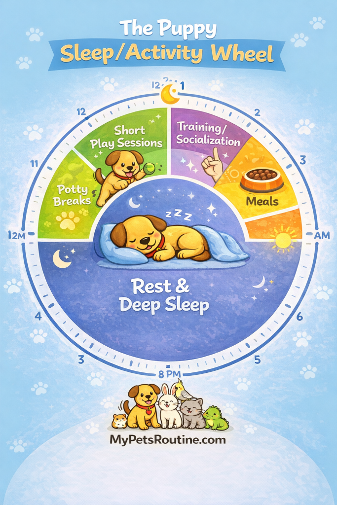 Infographic of The Puppy Sleep/Activity Wheel